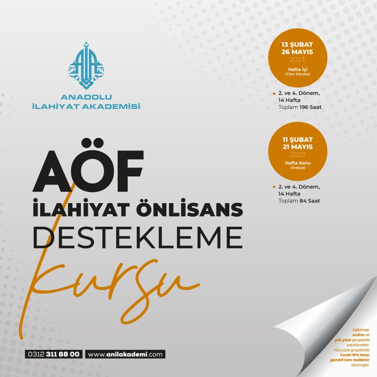 AÖF İlahiyat Önlisans Destekleme Kursu AÖF İlahiyat Önlisans Destekleme Kursu