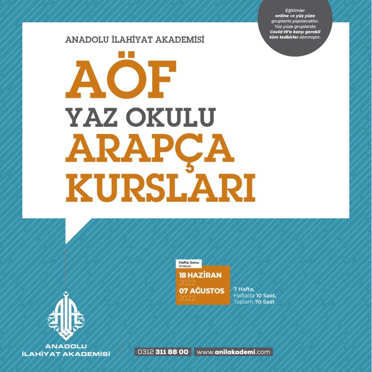 AÖF Yaz Okulu Arapça Kursları AÖF Yaz Okulu Arapça Kursları